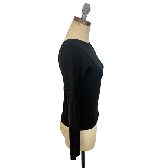 MADEWELL Long Sleeve Scoopback Tee XS Jet Black Stretch Solid Minimalist NWT B38 - Picture 3 of 6